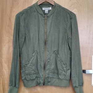 Kenneth Cole Reaction Army Green Bomber Jacket